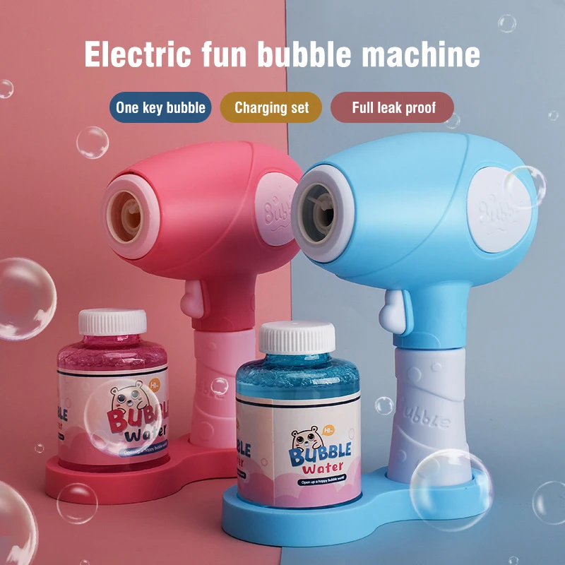 Bubble Gun Automatic Bubble Machine Electric Acousto-Optic Blower Toys for Boys Girls Outdoor Toy Wedding Party Children Gifts