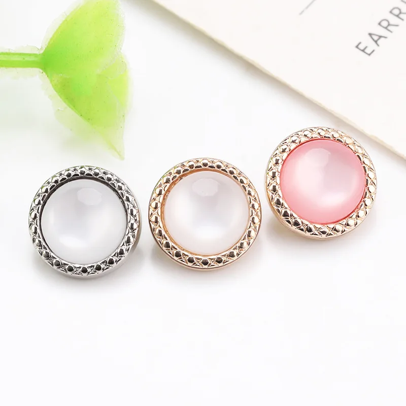 

10pcs Luxury Pink Pearl Metal Buttons For Clothing Shirt Blouse Knitted Supplies Needlework DIY Sewing Accessories Wholesale