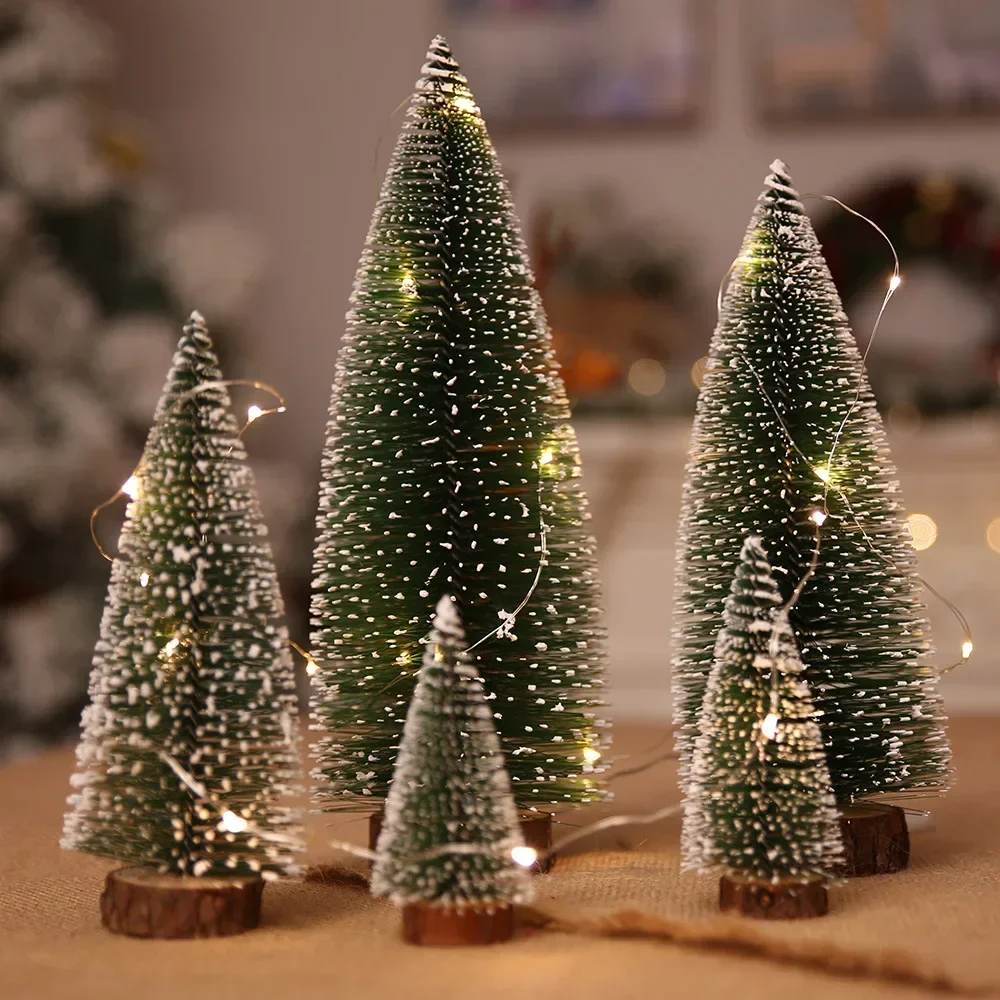 

Miniature Christmas Tree Small Artificial Sisal Snow Landscape Architecture Trees for Christmas Crafts Tabletop Decor