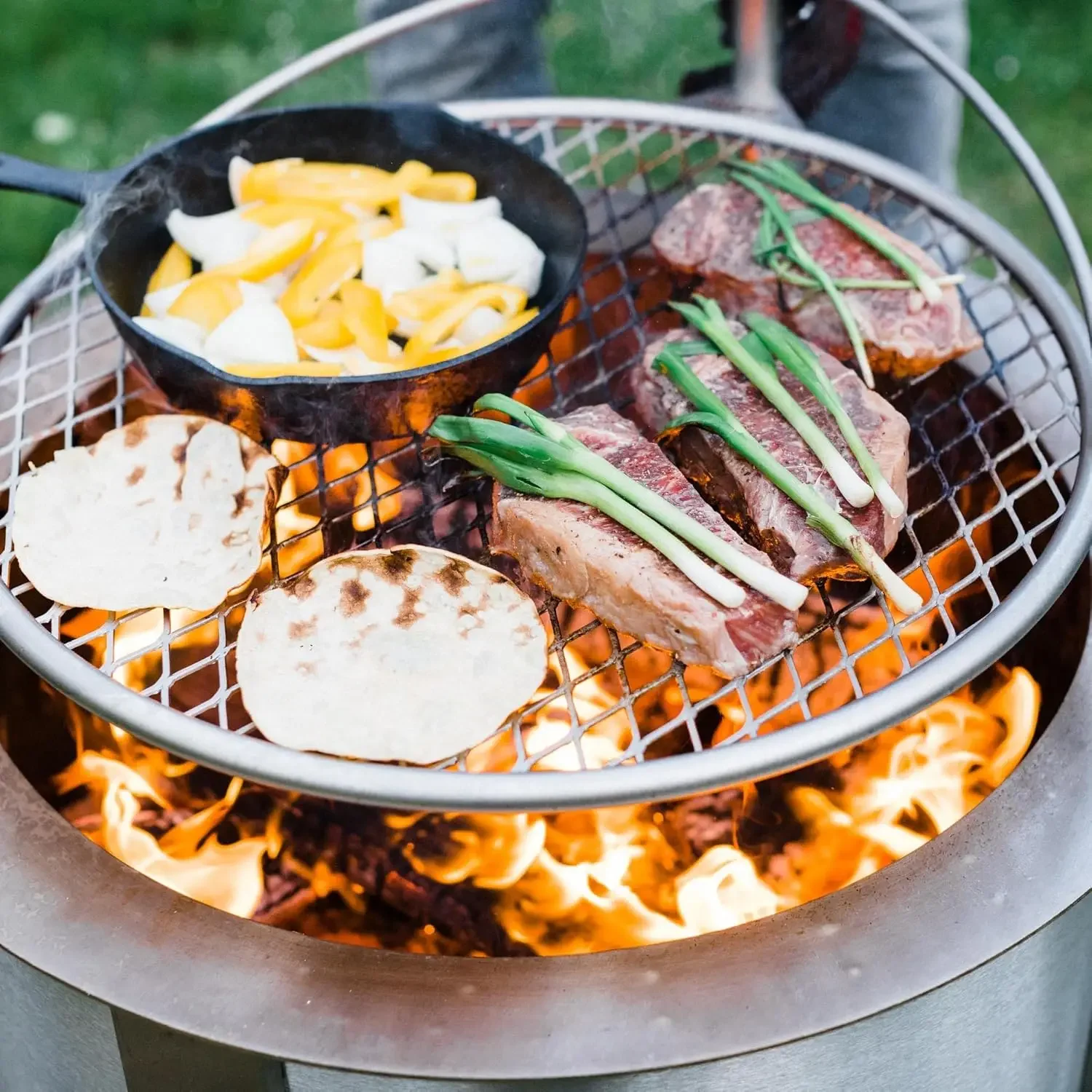 

Grill Dome and Outpost Grill Bundle – Hinged Stainless Steel Dome w/Built-in Thermometer