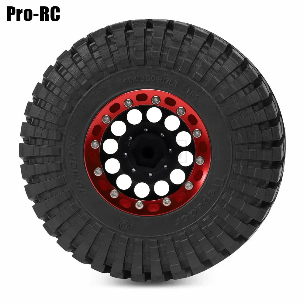 1.9 "aluminiowa felga z koralikami i opona 110x39mm 4 szt. dla 1/10 Traxxas TRX4 TRX6 AXIAL D90 SCX10 Tamiya CC01 MST części do gąsienic RC