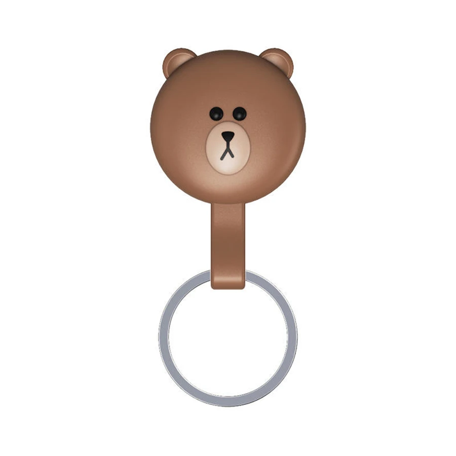 Cute Bear Print Silicone Case Keychain Protective for Airtag Tracker Locator Device Anti-lost For airtag air tag Case llavero