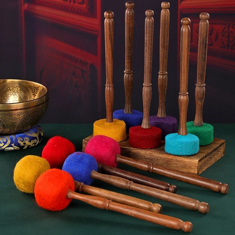 

Тибетская буддийская чаша, молоток, профессиональная звуковая терапия, поющая чаша, шерстяная фетровая палочка, аксессуары для ударных инструментов
