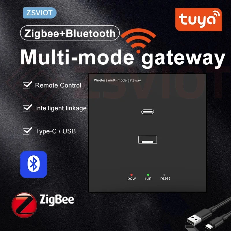 Tuya ZigBee Multi-mode Wall Gateway Hub Smart Home WiFi Bridge Bluetooth Mesh Smart Life Remote Control Works With Alexa Google