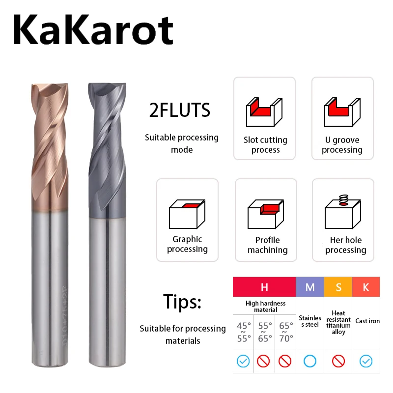 Imagem -03 - Kakarot-cnc Carbide End Mills Máquina de Tungstênio Ferramentas Fresadoras Metal Assento Chave Router Face Bit Hrc50 55 65 Moinho Flauta