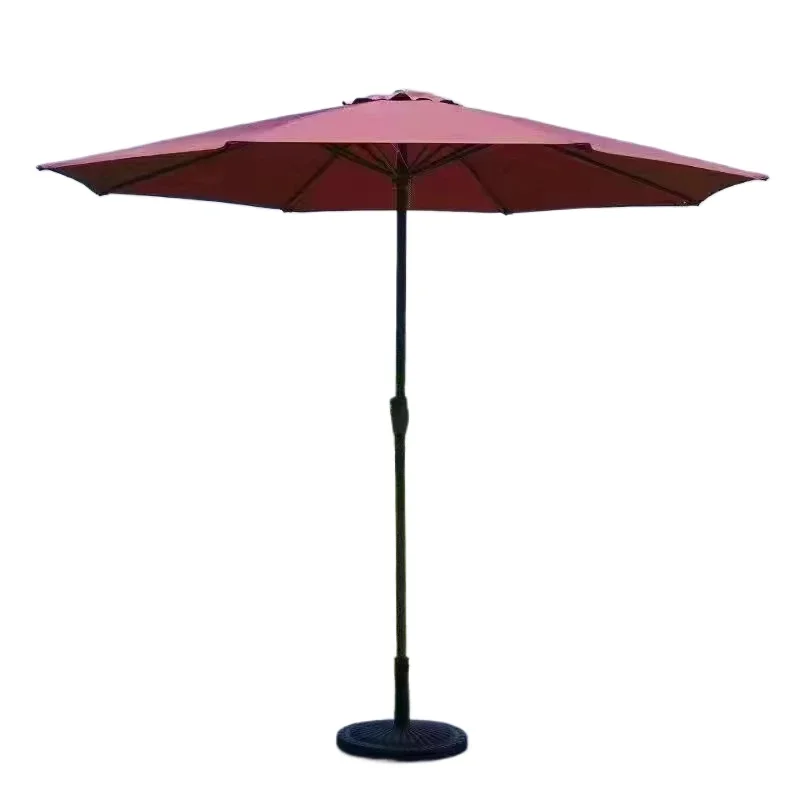 Outdoor middle pillar parasol shaking head turning umbrella spreading stall hand shaking can be folded 360 degrees