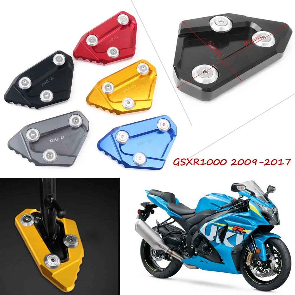 

For Suzuki GSXR1000 GSX-R1000 GSXR 1000 2009-2017 Motorcycle CNC Kickstand Foot Side Stand Extension Enlarge Pad Support Plate