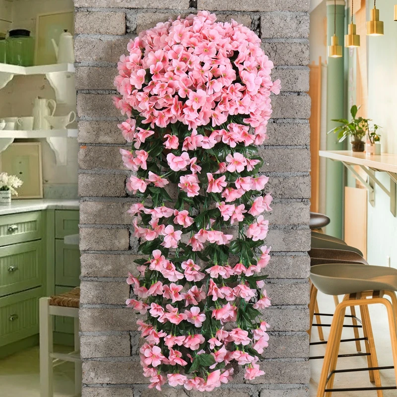 

2pc Artificial Flowers Long Vine Rose Home Wedding Outdoor Garden Courtyard Arch Wall Hanging Diy Festival Party Decor Accessory