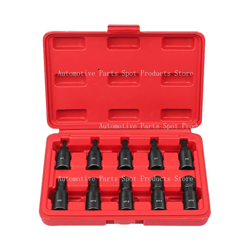 

3/8 Socket Wrench Tool M-type 12 Angle Flying Hexagonal Plum Blossom Screwdriver with Tooth Shaped Screwdriver Head and Nozzle