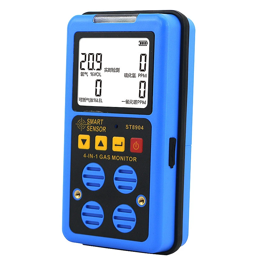 Smart Sensor ST8904 4in1 Gas Detector Imported Sensor Plus Black and White Screen