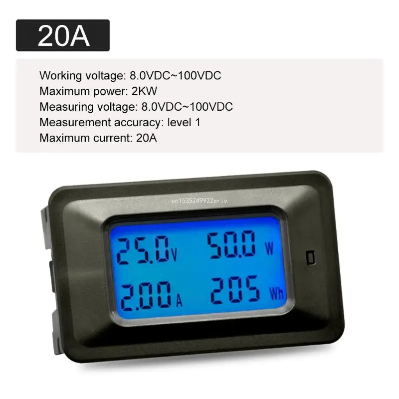 50A/100A Digital for DC 8-100V Voltmeter Ammeter LCD 4 in 1 for DC Curre