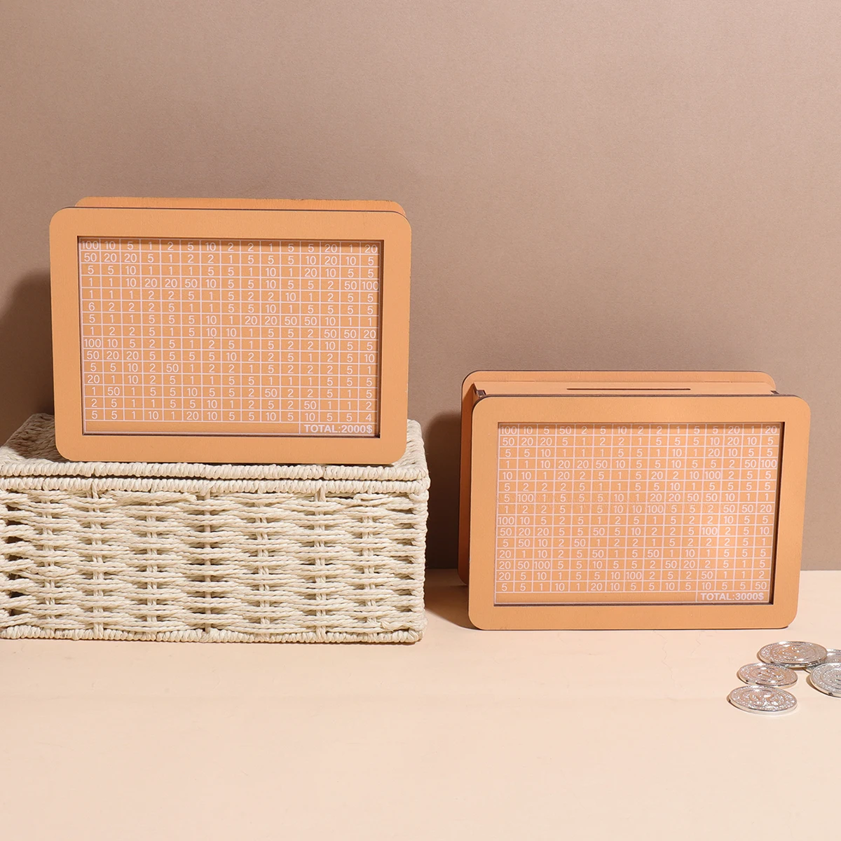 copertina digitale in dollari Salvadanaio in legno, salvadanaio con porta di risparmio, decorazione da scrivania, regalo a sorpresa, articolo di risparmio finanziario domestico