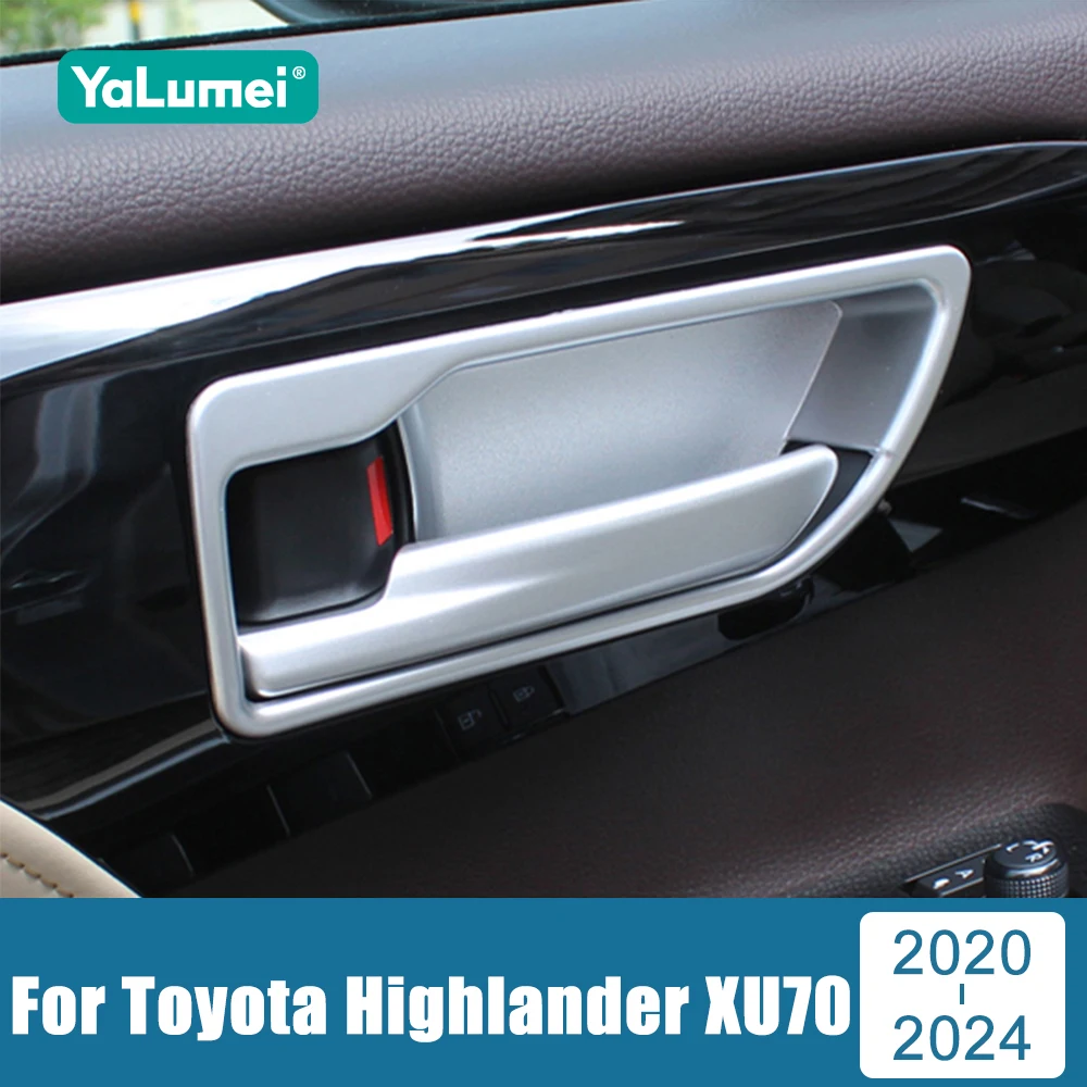 

For Toyota Highlander XU70 Kluger 2020 2021 2022 2023 2024 ABS Car Interior Door Handle Bowl Panel Trim Frame Cover Accessories