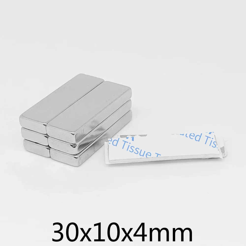 30x10x4 Block Search Magnet Two Side With  Tape 30x10x4mm Quadrate Rare Earth Neodymium Magnet 30*10*4