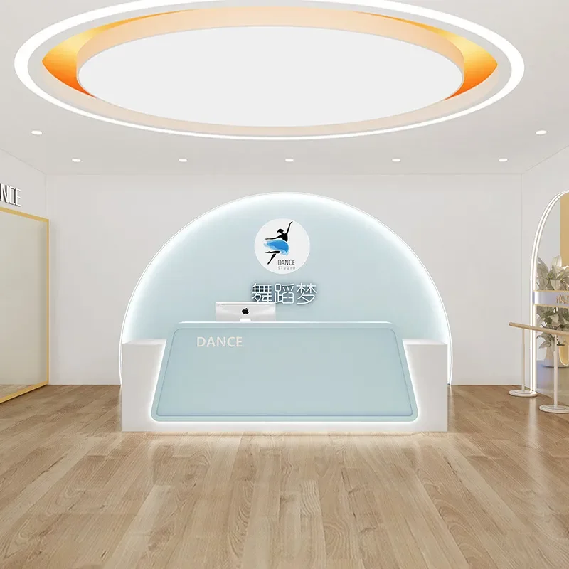 Simple Modern Reception Desk for Kindergarten Training Institution Maternal Store Early Education Center Bar Checkout Counter