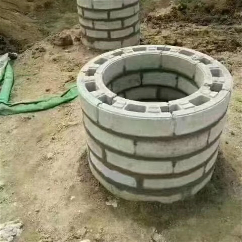 Boîte technique ronde en béton pour inspection de puits, moule en plastique, mur de brique, nuit au sol, arbre en béton, 60cm