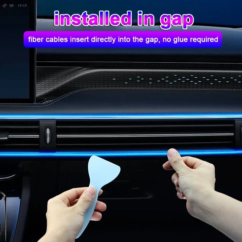 1/2/3/4/5M RGB Car Interior Ambient LED Light Strip Invisible USB Fiber Optic Atmosphere Lamp support APP Control