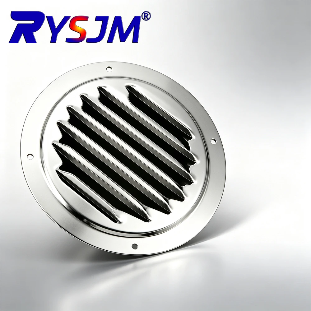 Round 316 Stainless Steel Louvered Vent Cover 4/5 Inch Marine Air Vent Grille Polished Mirror Finish Circular Air Vent