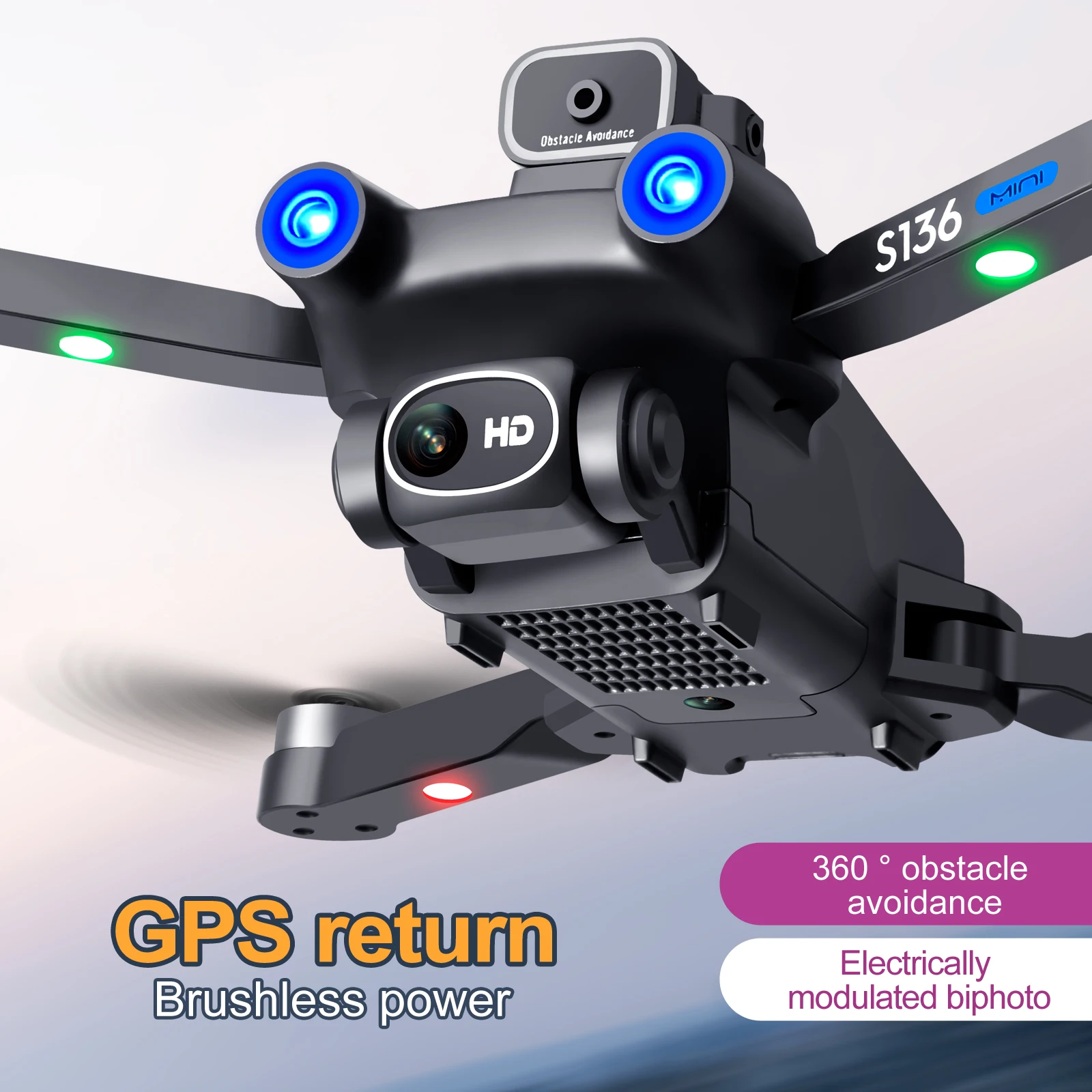 S136 GPS Laser Obstacle Avoidance Drone 4k Optical Flow Electric Adjustment Dual Camera 5G Brushless Professional Aerial Camera