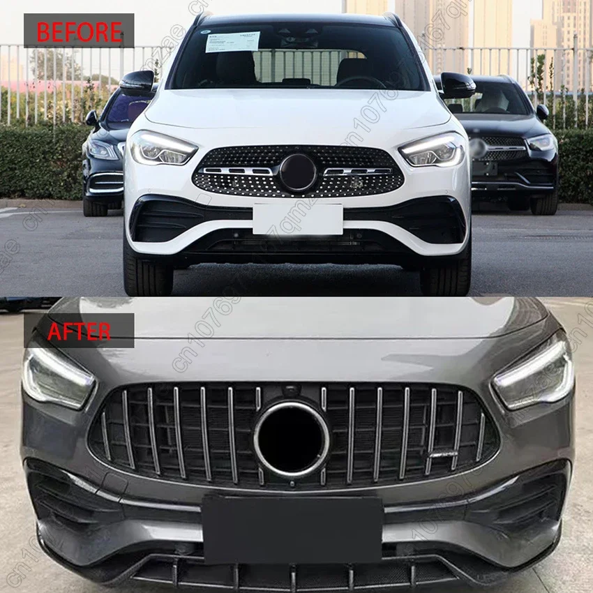 GT Style Front Bumper Grille For Mercedes Benz GLA Class Sport H247 GLA 200 250 2020-2024 Car Kidney Bumper Grills Body Kits