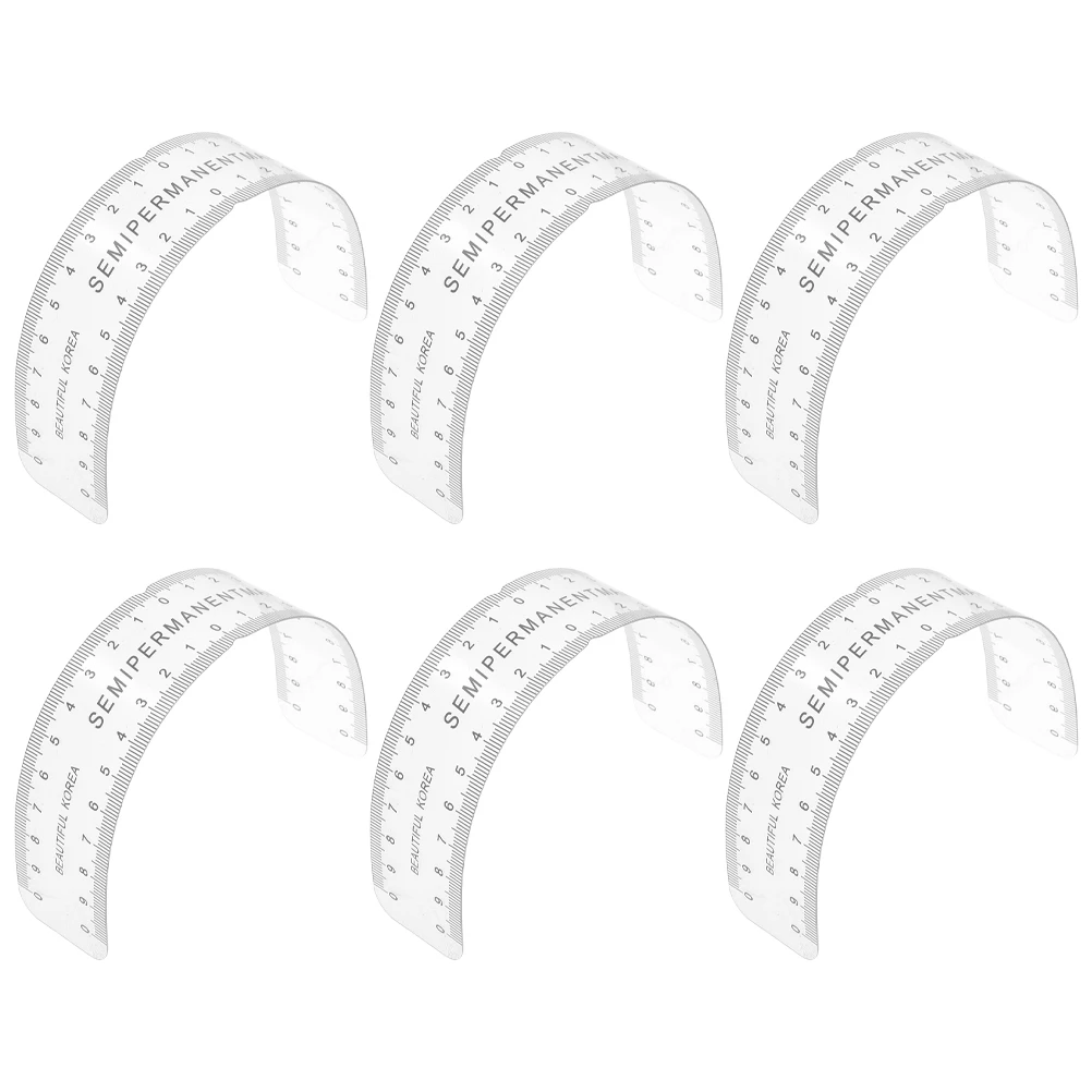 

6 Pcs Tattoo Soft Ruler Curved Brow Eyebrow Mapping Tool Tools for Shaping Arc Pvc