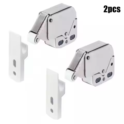 2pcs Mini Automatic Push Catch Latch Cabinets Caravan Motorhome Cupboard Doors Cupboard Lock With Cross Keys Furniture Hardware