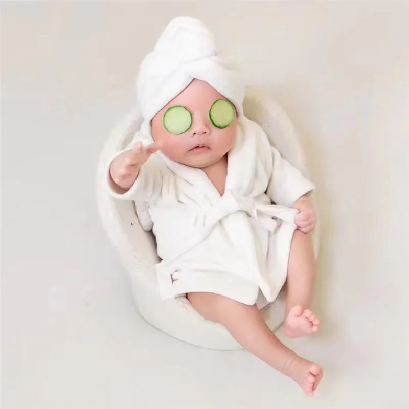 1 Set Kawaii Bathrobes Wrap Newborn Photography Props Baby Photo Shoot Accessories  Baby Photography Outfits