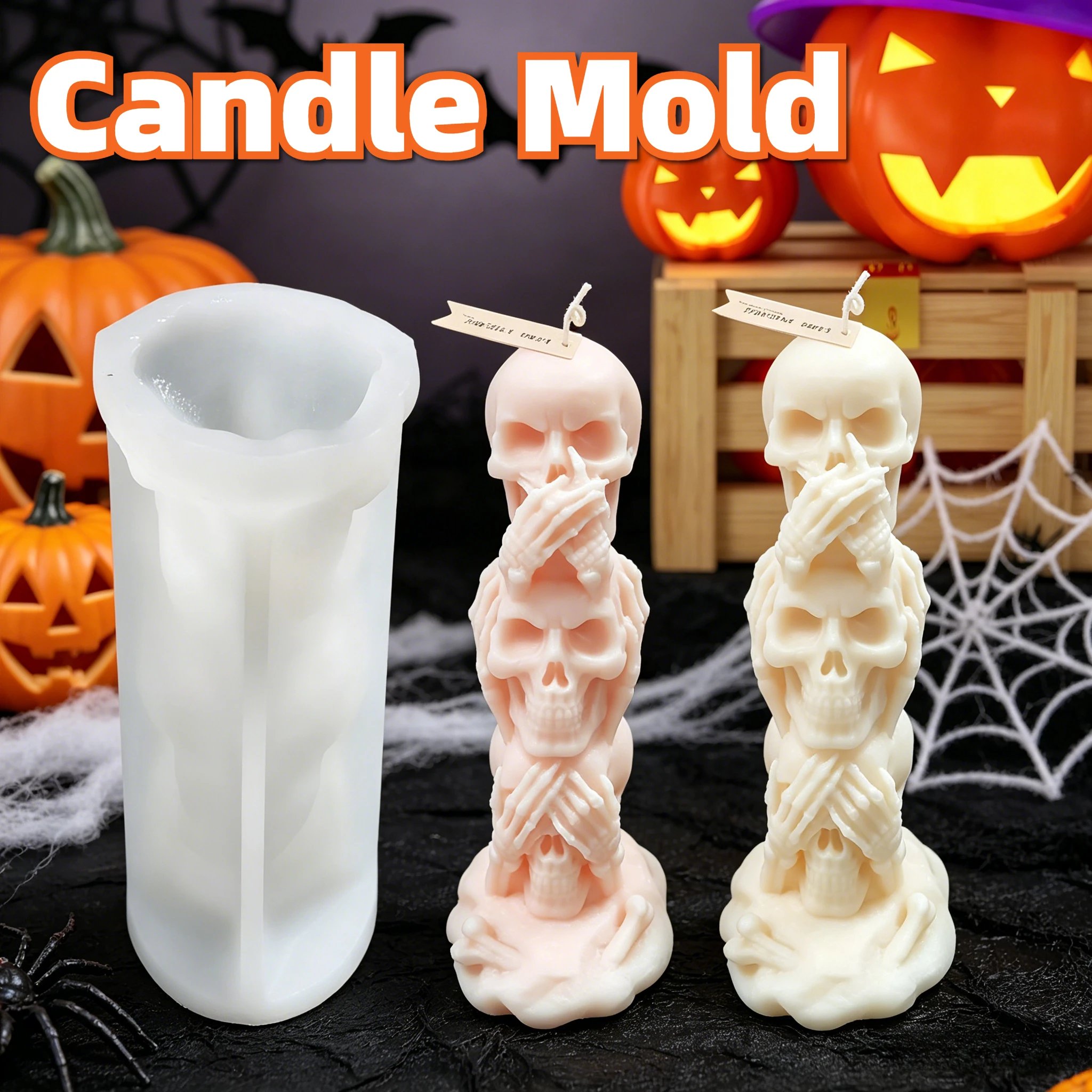 Candle Making Event - 3D Silicone Triple Skull Candle Mold