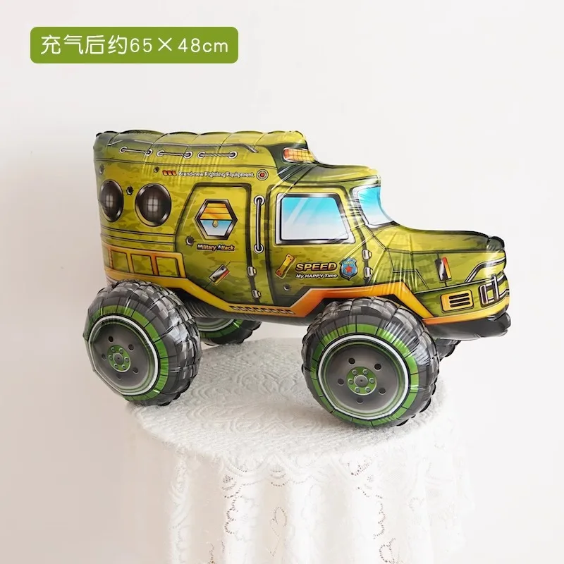 

Cartoon Car Model Balloon Children's Toy 3D Inflatable Tank Excavator Engineering Vehicle Boy's Birthday Toy Balloon 2025