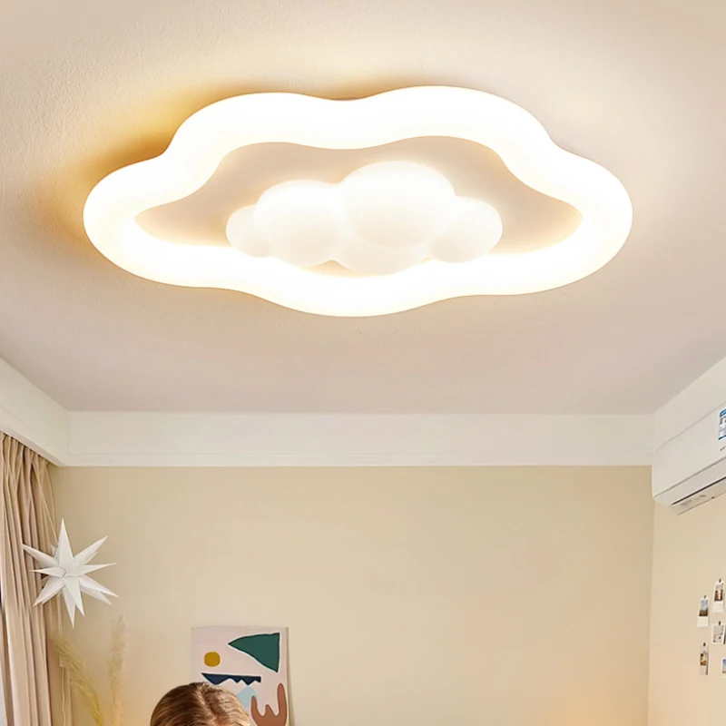 Imagem -05 - Cream Estilo Led Ceiling Lights Cloud Light Quarto das Crianças Quarto do Bebê Decoração do Berçário Menino Menina Quarto Moderno