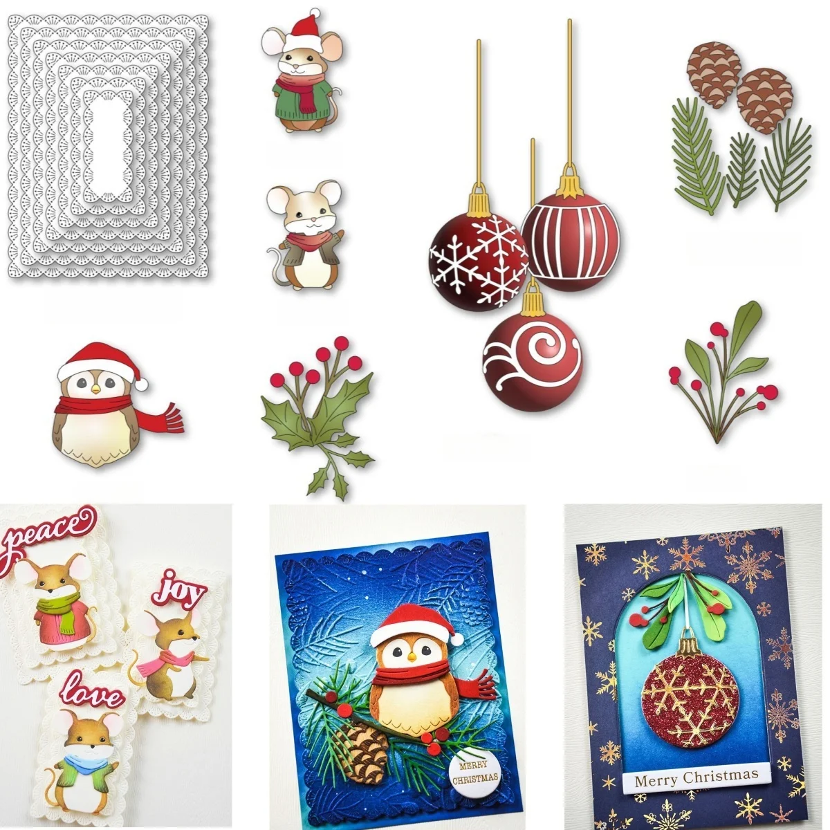 2025 Joyful Season Snowman Penguin Metal Cutting Dies for DIY Making Card Scrapbook Paper Craft Supplies Decoration