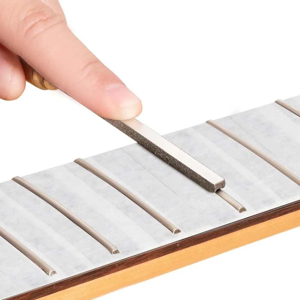 Two in one Design Guitar Fret File Silver+Wood Color Stainless Steel Fret Crowning File Fret Dressing File For Guitarists