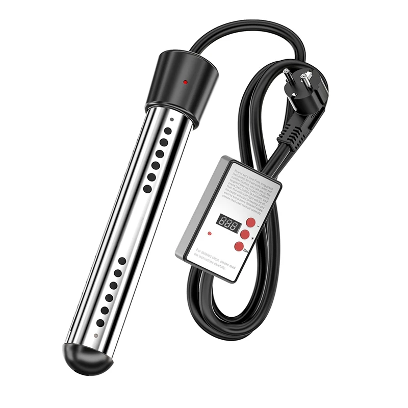 2500W Immersion Heater, Pool Heater Automatic Timer, Safe Pool Heating Immersion Heater, Perfect For Home Travel EU Plug
