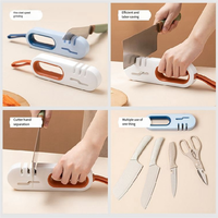 2025 Trendknife Sharpener, 4 In 1,Kitchen Blade And Scissors Sharpening Tool, Professional 4-Stage Knife Component Parts ,White