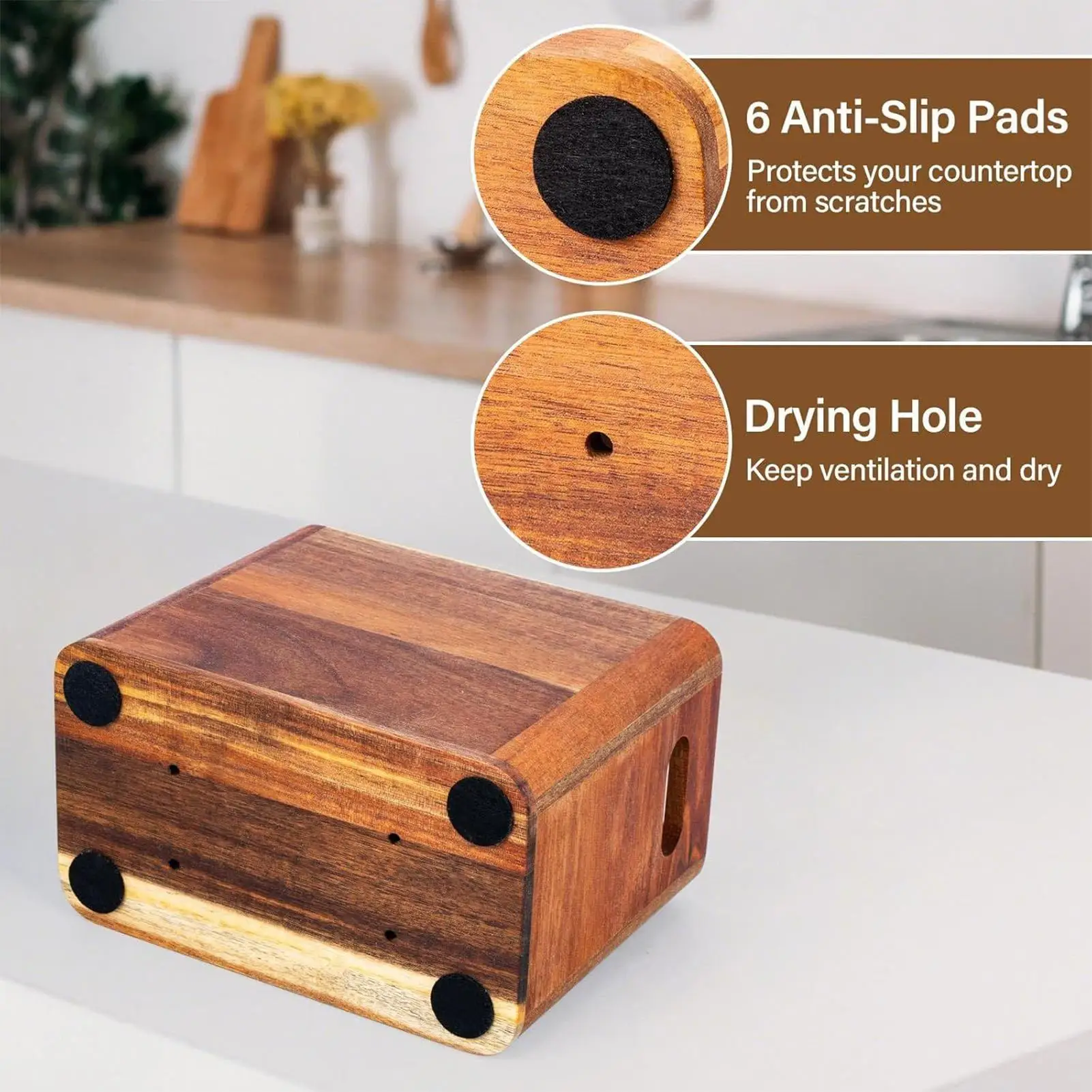 

Utensil Holder For Kitchen Counter Wooden Silverware Organizer Rack Cutlery Silverware Stand For Home Apartment RV Party