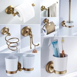 Juego de accesorios de baño de Bronce Antiguo, estante, jabonera, soporte de papel higiénico, dispensador de jabón, gancho para bata, ELM53