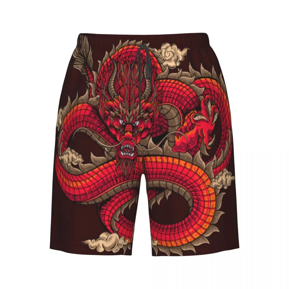 

Men's Swim Shorts Trunks Dragon With Cloud Illustration Beach Board Shorts Running Sports Surfing Swimwear