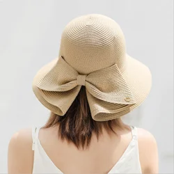 Wide-brimmed Hat Large Beach Hat Panama Women's Straw Hat UV Protection Foldable Sun Protection Hat Holiday Outdoor Sport Hat
