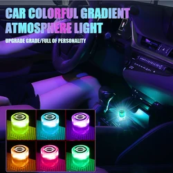 Car Styling Logo LED Mini Interior Ambient Lamps USB Colorful Neon Light For Nissan X-trail Qashqai Note Juke Sentra Patrol Leaf