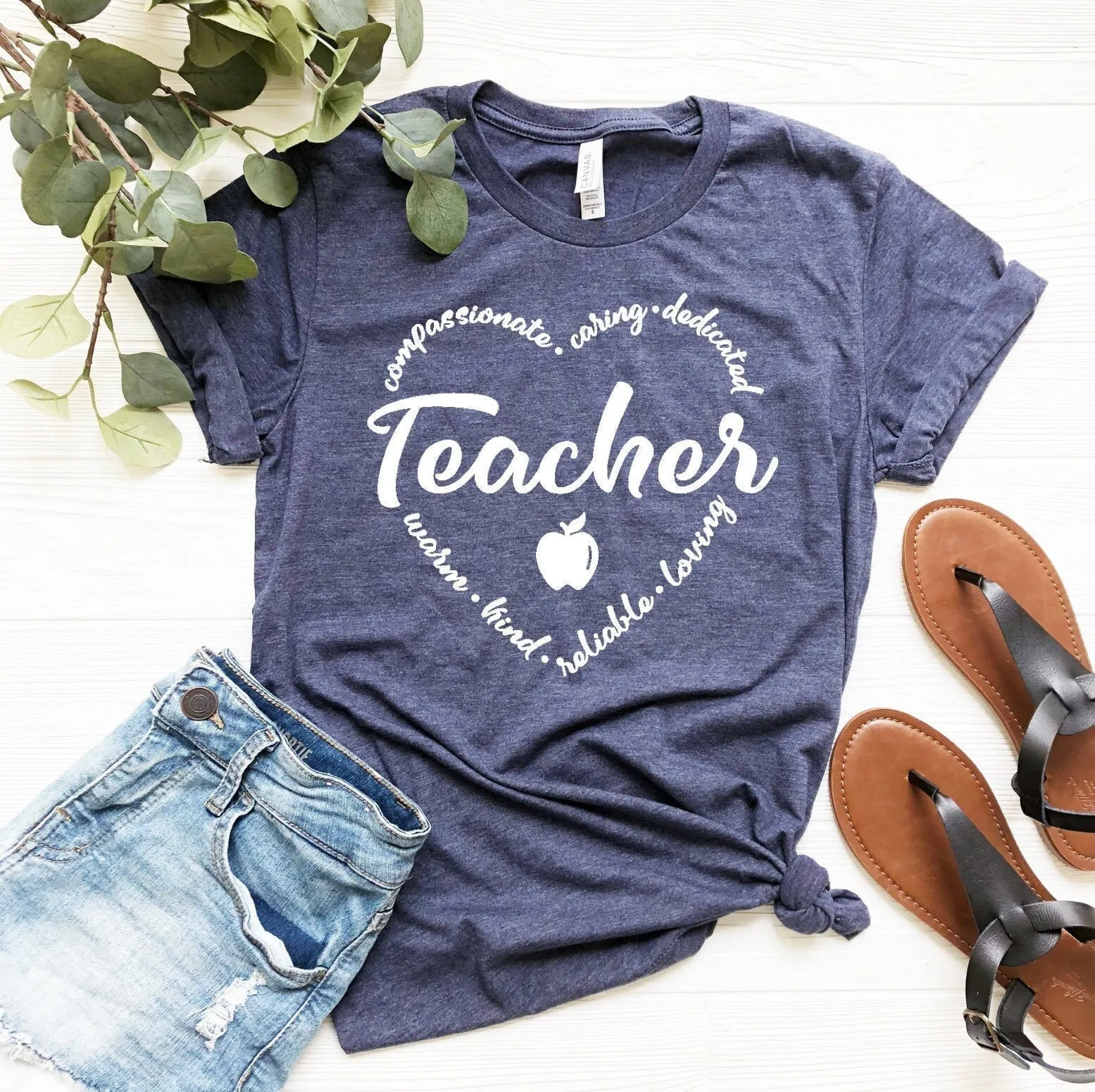 Teacher Love T Shirt Compassionate Caring Dedicated Reliable Loving Teacher'S Day