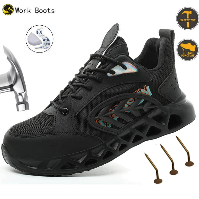 

New Styles Men Safety Boots With Steel Toe Cap Anti-smash Work Sneakers Safety Shoes Men Indestructible anti piercing shoes