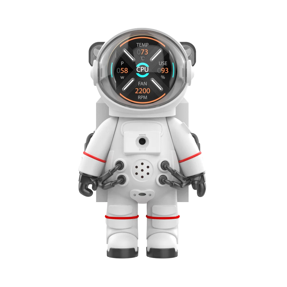 ALSEYE BEM II Pro Astronaut Case Figurine DIY 1.28-inch High-Definition LCD Screen for Displaying Computer Parameters