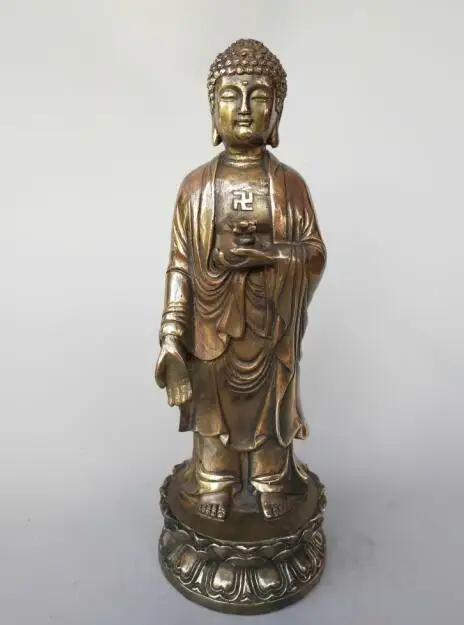 

China's Pure Brass Sakyamuni Standing Buddha Statue