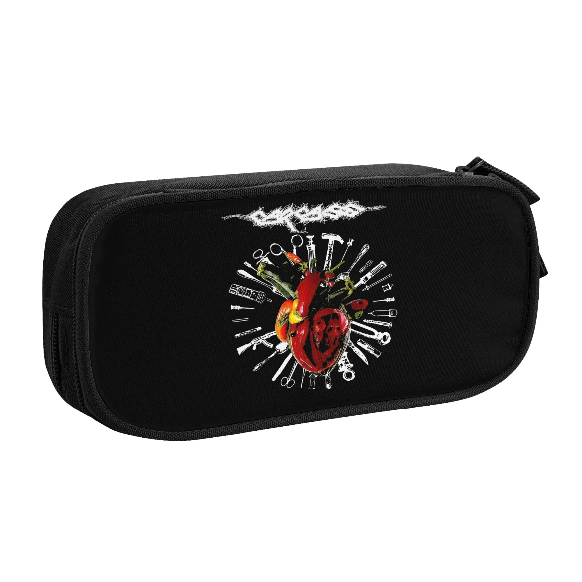

English Metal Band Carcass Cute Pencil Case Boys Girls Large Capacity Pencil Bag Students Stationery