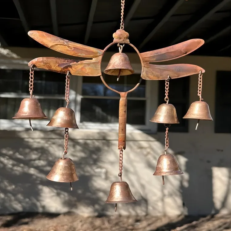 Dragonfly with bell wind chime wind chime tree decoration garden decoration gardening gifts courtyard art decoration