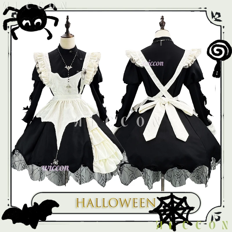 

Хэллоуин для взрослых, потому что готическая Лолита, темная тема, косплей, платье горничной с пышными рукавами, японский стиль, аниме disfraz de mujer