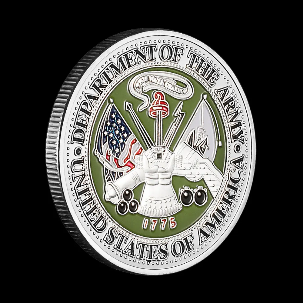 United States Army Ranger Souvenir Silvery Plated Coin Rangers Lead The WayVeteran Collectible Commemorative Coin Challenge Coin view 6