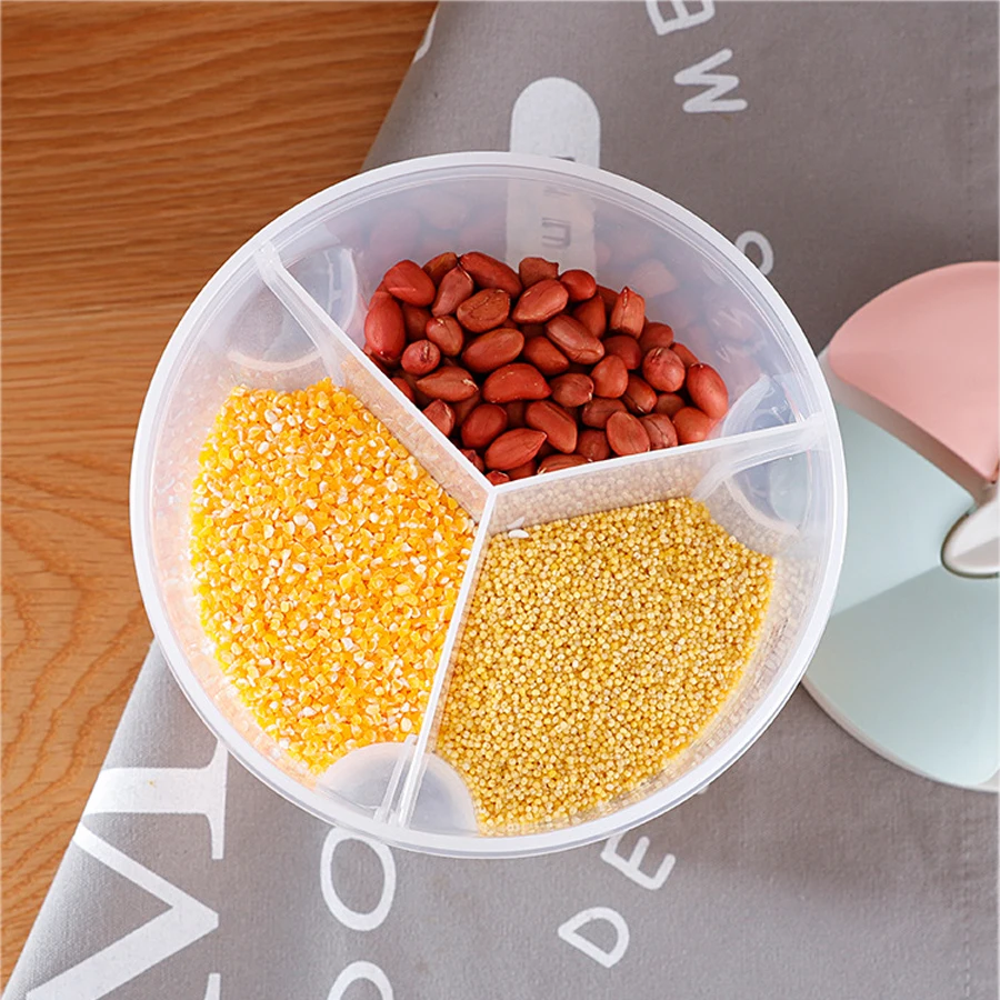 1PCS Grains and  Cereals Storage Jar Plastic Compartment Storage Jar Kitchen Household Food Sealing Beans and Peas Storage Box