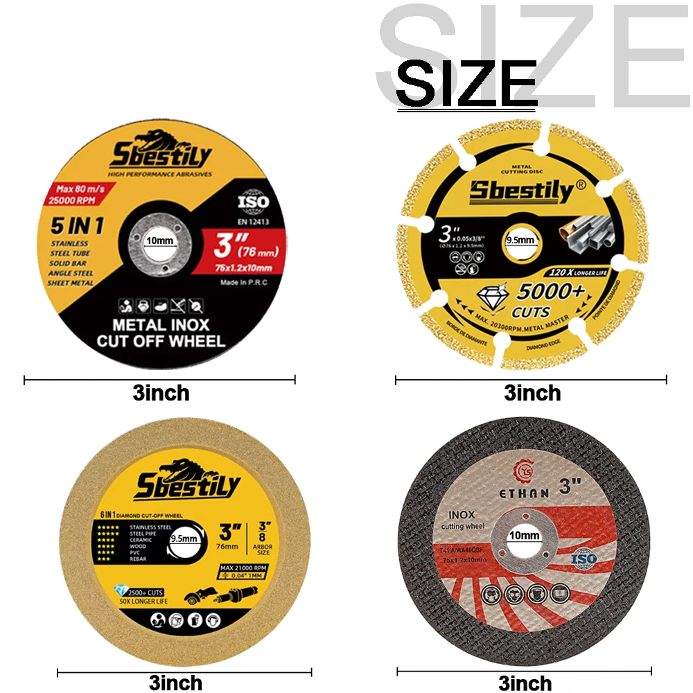 8 قطعة 75 مللي متر 3 بوصة الماس أسطوانة تقطيع الراتنج شفرات منشار قطع عجلة المهنية قطع ل زاوية طاحونة أداة القطع