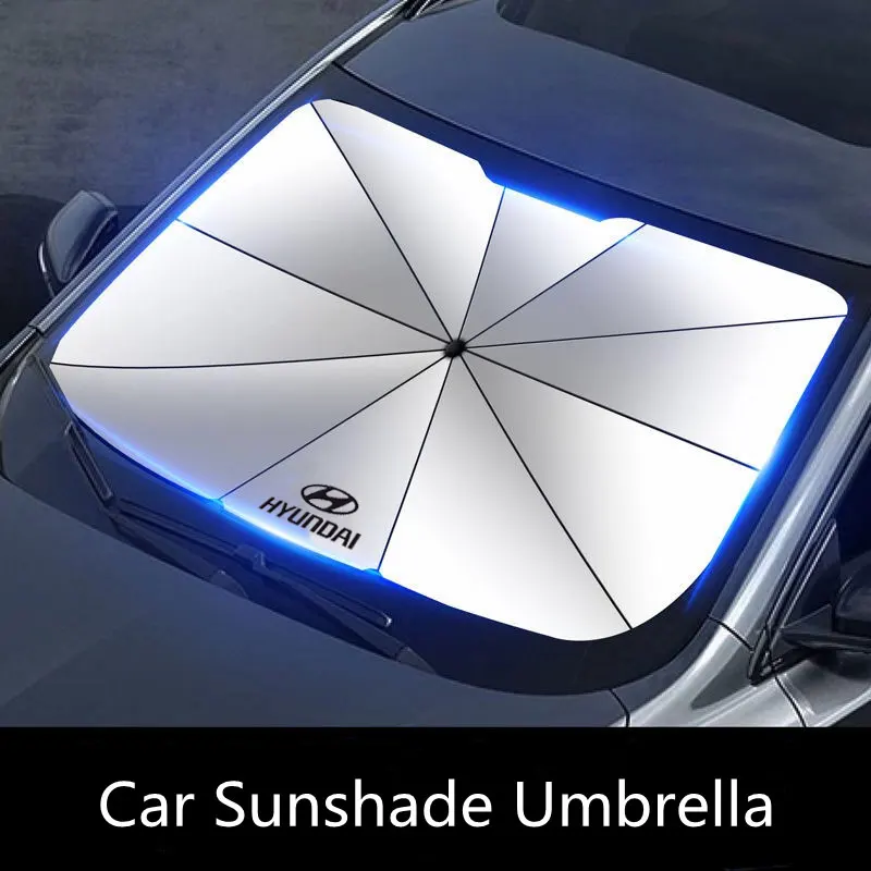 Car Sunshade Umbrella Sun Windshield Protection Parasol For hyundai i10 i20 i30 i40 ix35 N line Kona Santafe Tucson Accessories